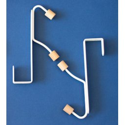 Kit com 2 Cabideiros de Porta Ferro e Madeira - 4