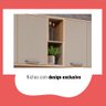 Cozinha Completa 6 Peças com Armário para Geladeira Juliete Multimóveis CR6238 Mel/Fumê - 9