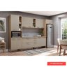 Cozinha Completa 6 Peças com Armário para Geladeira Juliete Multimóveis CR6238 Mel/Fumê - 4