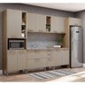 Cozinha Completa 6 Peças com Armário para Geladeira Juliete Multimóveis CR6238 Mel/Fumê - 1