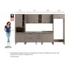 Cozinha Completa 6 Peças com Armário para Geladeira Juliete Multimóveis CR6238 Mel/Fumê - 3