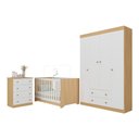 Ver imagem 2 de Quarto de Bebê Completo com Berço Americano 3 em 1 Encanto Multimóveis Mp4585 Madeirado/branco
