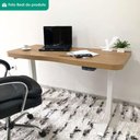 Ver imagem 4 de Mesa Escritório Retangular Premium Moderno Aço 135cm Amadeirado Artany