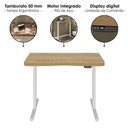 Ver mais imagens de Mesa Escritório Retangular Premium Moderno Aço 135cm Amadeirado Artany