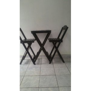 Conjunto de Mesa BISTRO com 2 cadeiras cor TABACCO Marcenaria Aliberti 01