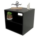 Ver imagem 3 de Mesa de Cabeceira Preta Madeira Moderna Suspensa