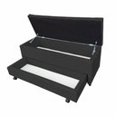 Ver imagem 3 de Calçadeira Baú Paris Capitonê Queen 1,60 M Suede Preto
