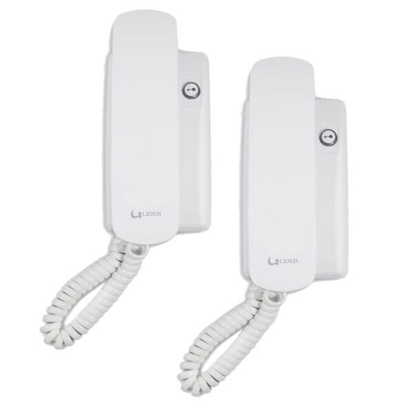 Kit 2 Interfones Universal Branco Lider Lr2015