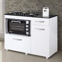 Ver imagem 1 de Balcão Cozinha para Cooktop 4 Bocas com 2 Portas Violeta Branco