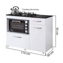 Ver imagem 2 de Balcão Cozinha para Cooktop 4 Bocas com 2 Portas Violeta Branco