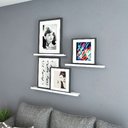 Ver imagem 1 de Porta Quadros Flutuante 10x40 cms com suporte incluso PQ 1040 - Branco