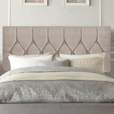 Painel Estofada Istambul Botão Capitonê 100cm Solteiro para Cama Box Quarto Corino Bege - Gat Magazi