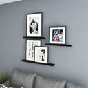 Ver imagem 1 de Porta Quadros Flutuante 10x40 cms com suporte incluso PQ 1040 - Preto