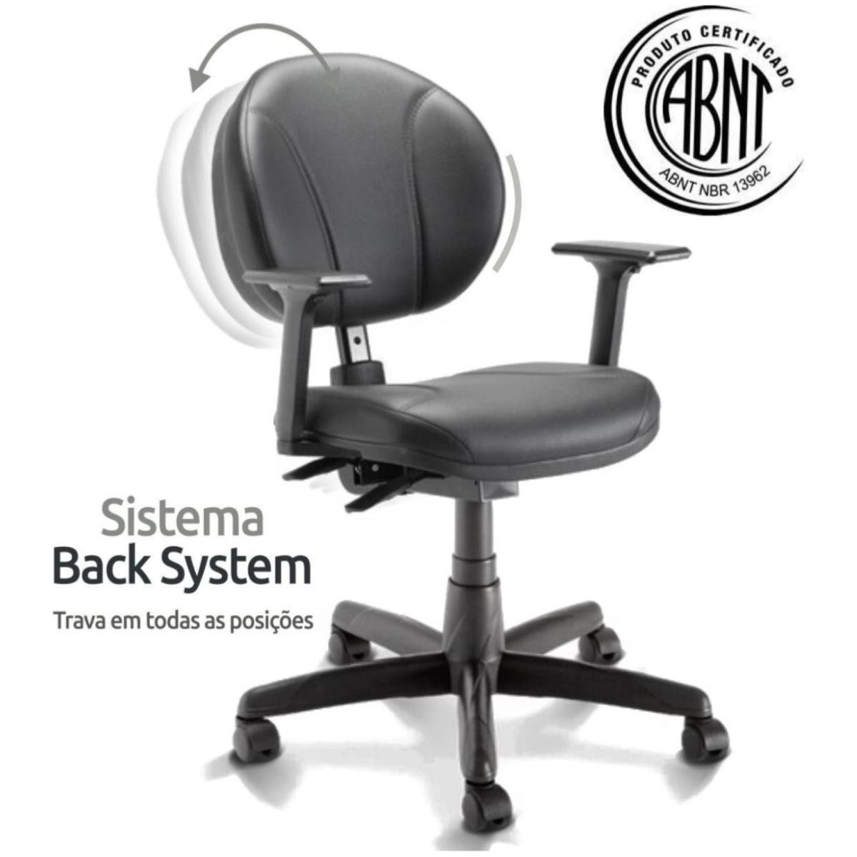 Cadeira Executiva Back System Operativa com Braços Reguláveis - Plaxmetal - 2