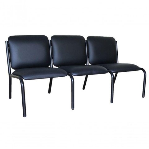 Sofá para Recepção de Escritório Linha Recepção Plus Preto