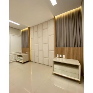 Cabeçeira Dominó 2,60 Altura e 1,60 Largura Modulos Colantes:suede Marfim