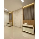 Ver imagem 1 de Cabeçeira Dominó 2,60 Altura e 1,60 Largura Modulos Colantes:suede Marfim