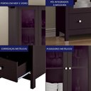 Ver imagem 3 de Cristaleira 2 Portas Vidro 1 Gaveta 180x80 Cm E954 Preto Dtall Preto