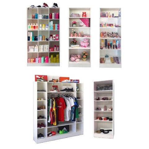 Expositor Colméia Cabideiro Nichos = 5 Peças = Loja Roupas