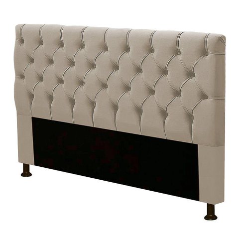 Cabeceira Box Casal Queen Size 160cm Corino Bege Areia