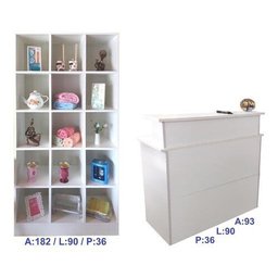 Expositor Colméia Bia 15 Nichos + Balcão Recepção Magia =2Pç - Branco - 2