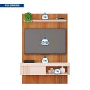 Ver imagem 7 de Conjunto Sala de Estar Painel Moon 45" 120cm MDF-MDP Off White Caemmun Móveis