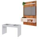 Ver imagem 1 de Conjunto Sala de Estar Painel Moon 45" 120cm MDF-MDP Off White Caemmun Móveis