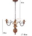 Ver imagem 2 de lustre luminária madeira torneada e ferro de teto rústico decoração 3 lâmpadas artesanal sala