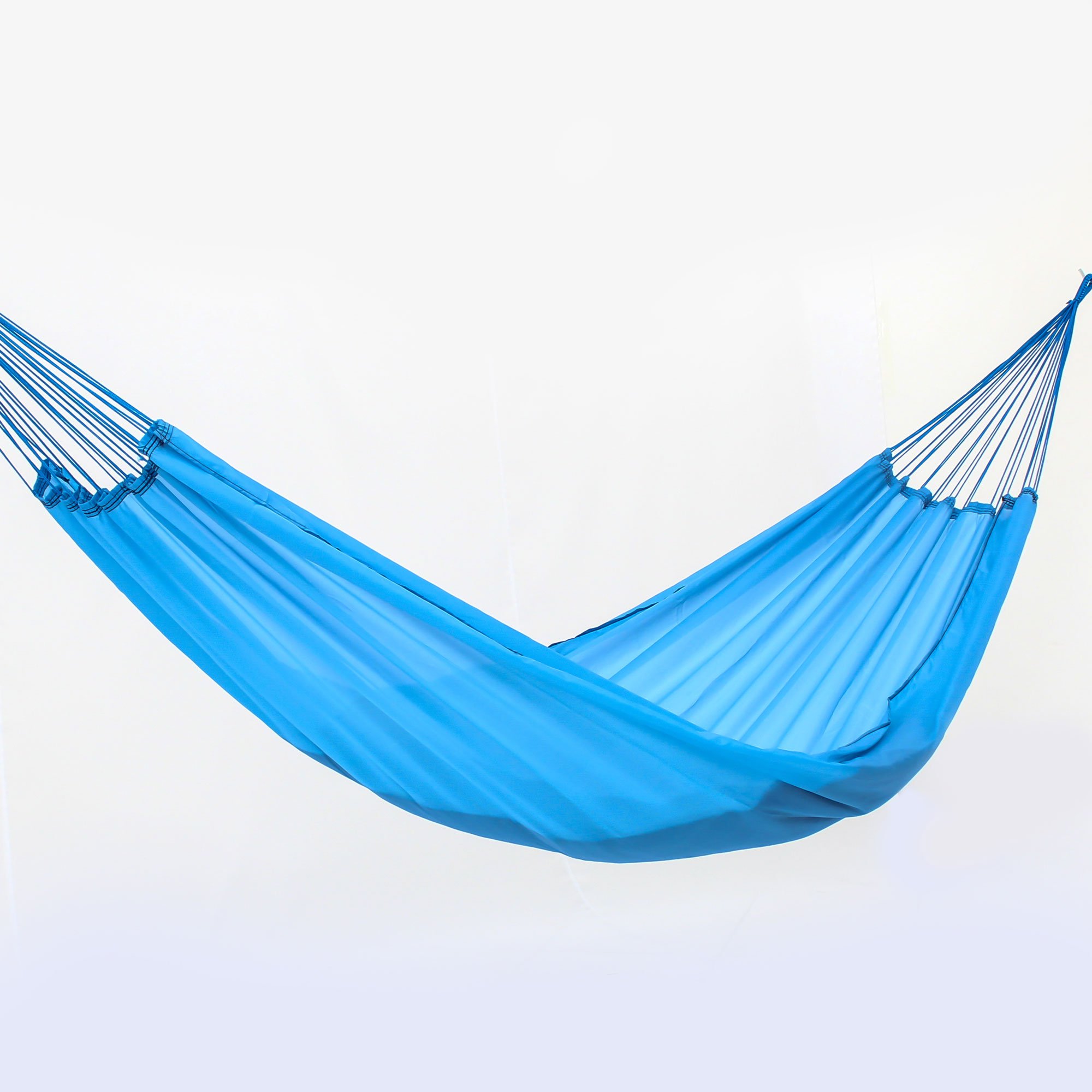 Rede de Dormir Descanso Nylon Garimpeira Camping Azul Claro