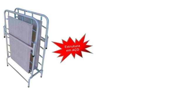 Cama Dobrável De Campanha Grande Em Aço Com Molas E Colchonete H-137 Hashigo - 4