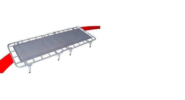 Cama Dobrável De Campanha Grande Em Aço Com Molas E Colchonete H-137 Hashigo - 2
