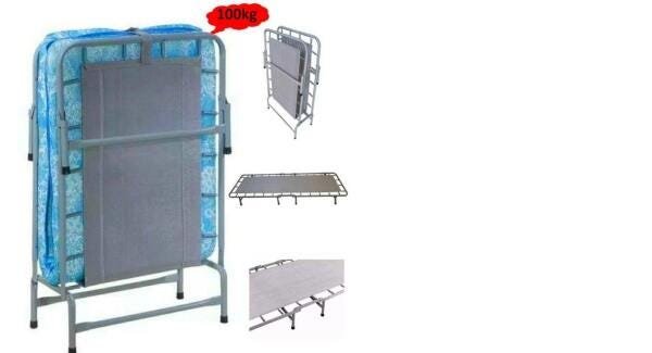 Cama Dobrável De Campanha Grande Em Aço Com Molas E Colchonete H-137 Hashigo - 1