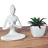 Vaso Decorativo Sala Estátua Namastê Vasinhos Suculentas 2pç - 1