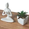 Vaso Decorativo Sala Estátua Namastê Vasinhos Suculentas 2pç - 2
