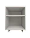 Ver imagem 3 de Mesa Cabeceira Nicho Quarto 39x50x37 Branco Pés Amadeirados