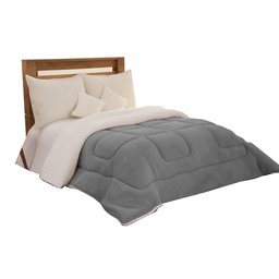 Coberdrom Queen Sherpa C/ Soft Cinza - 2