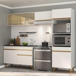 Cozinha Compacta 4 Pç com Armário e Balcão Mp3692 Veneza Gw Multimóveis Branca - 2