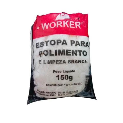 Estopa para Polimento e Limpeza Branca Pacote 150g - Worker
