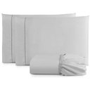 Ver imagem 1 de Jogo de Lençol Casal Size 3 Peças Percal 400 Fios Toque Macio Cinza
