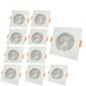 Kit/10 Spot Led Olho de Boi Quadrado 5w 3000k Direcionável Embutir Bivolt - 1