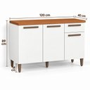 Ver imagem 3 de Balcão de Cozinha 3 Portas 1 Gaveta com Prateleira Imperial Espresso Móveis