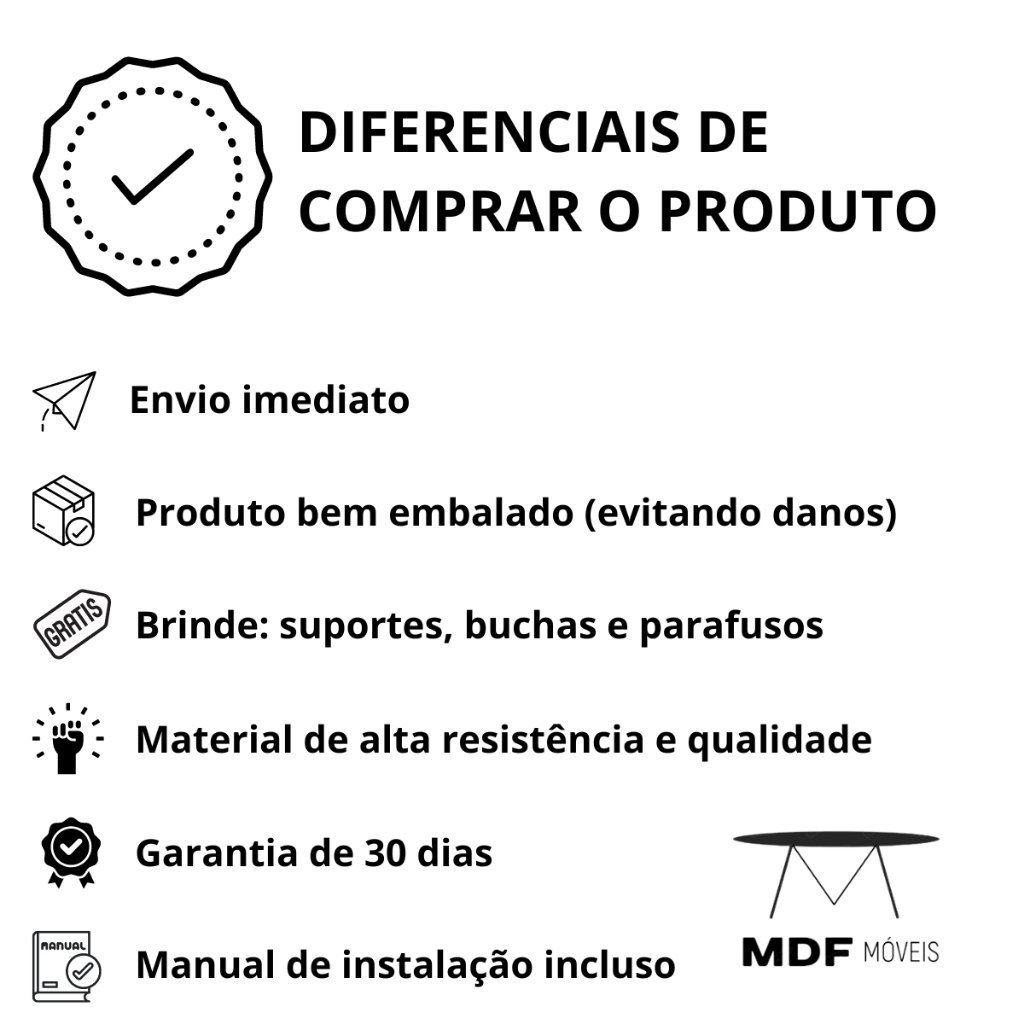 Base para Monitor Mdf 53cm Montado Home Office Suporte Apoio:simples Preto - 5