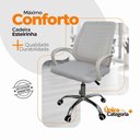 Ver imagem 2 de Kit 6 Cadeiras de Escritório Esteirinha Ergonômica Giratória Tela Mesh 46cm Branco