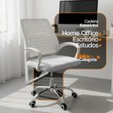 Ver imagem 1 de Kit 6 Cadeiras de Escritório Esteirinha Ergonômica Giratória Tela Mesh 46cm Branco