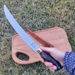 Faca Estilo Chef Nusret Gökçe Salt Bae Carne Artesanal 10' Cabo Híbrido Resina e Pinha Aço Inox 420c - 6