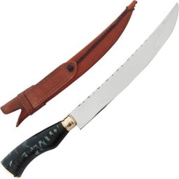 Faca Estilo Chef Nusret Gökçe Salt Bae Carne Artesanal 10' Cabo Híbrido Resina e Pinha Aço Inox 420c - 3