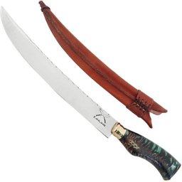 Faca Estilo Chef Nusret Gökçe Salt Bae Carne Artesanal 10' Cabo Híbrido Resina e Pinha Aço Inox 420c - 9