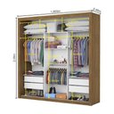 Ver imagem 4 de Guarda-Roupa Casal com 3 Portas de Correr e 4 Gavetas 186cm Multimóveis CR35573 Madeirado