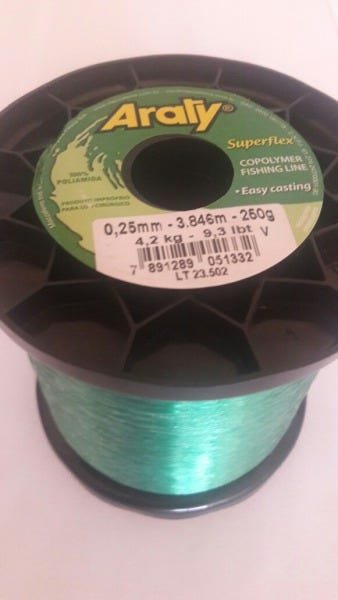 Linha Pesca Nylon Araty 250 Gr Verde 0,35 Mm 2,050 M 4 Un - 2