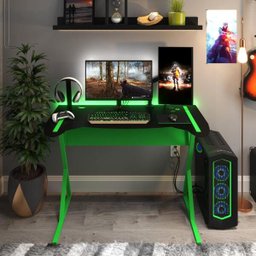Mesa Gamer Computador Desk PC Metal Modelo Controller Preto com Verde Neon - 2